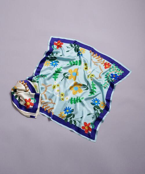 MONKEY TIME（モンキータイム）の「＜monkey time＞ FLOWER SILK SCARF 85/スカーフ（ストール/ショール・メンズ・ライム/ナチュラル・FREE）」の7枚目の写真