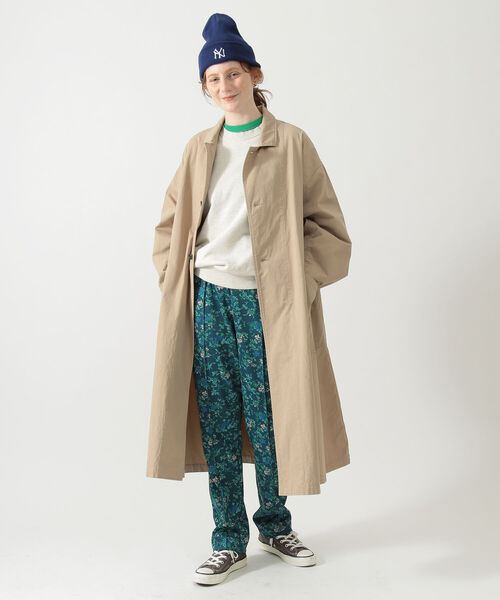 ビームスボーイ　シャンブレーツイールフーデッドコート ベージュ　美品 BEAMS BOY シャンブレーツイルフーデッドコート