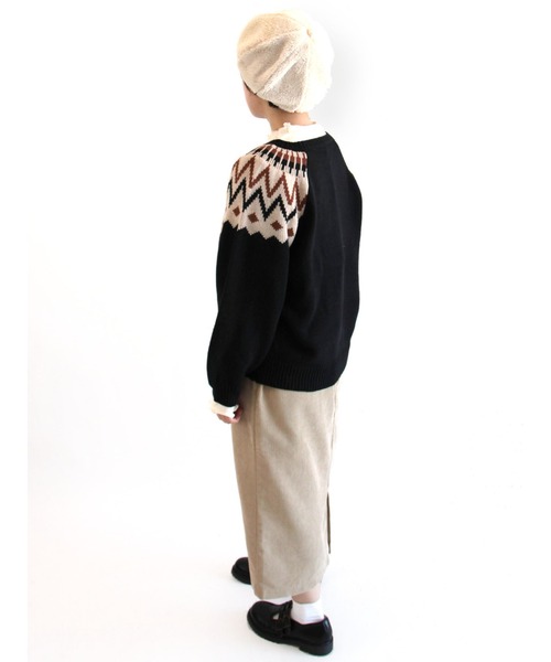 ehka sopo（エヘカソポ）の「求心柄ニット（ニット/セーター・レディース・ブラック/ネイビー/グリーン/キナリ・ﾌﾘ-）」の5枚目の写真