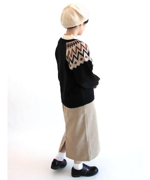 ehka sopo（エヘカソポ）の「求心柄ニット（ニット/セーター・レディース・ブラック/ネイビー/グリーン/キナリ・ﾌﾘ-）」の11枚目の写真