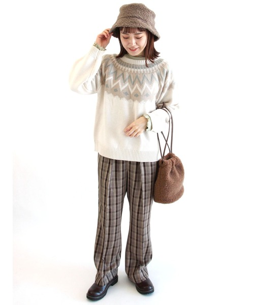 ehka sopo（エヘカソポ）の「求心柄ニット（ニット/セーター・レディース・ブラック/ネイビー/グリーン/キナリ・ﾌﾘ-）」の13枚目の写真