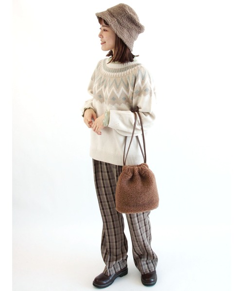 ehka sopo（エヘカソポ）の「求心柄ニット（ニット/セーター・レディース・ブラック/ネイビー/グリーン/キナリ・ﾌﾘ-）」の19枚目の写真