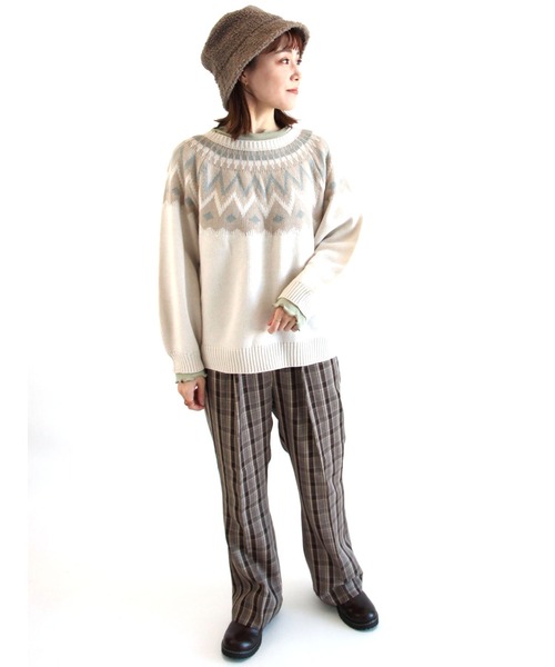 ehka sopo（エヘカソポ）の「求心柄ニット（ニット/セーター・レディース・ブラック/ネイビー/グリーン/キナリ・ﾌﾘ-）」の15枚目の写真