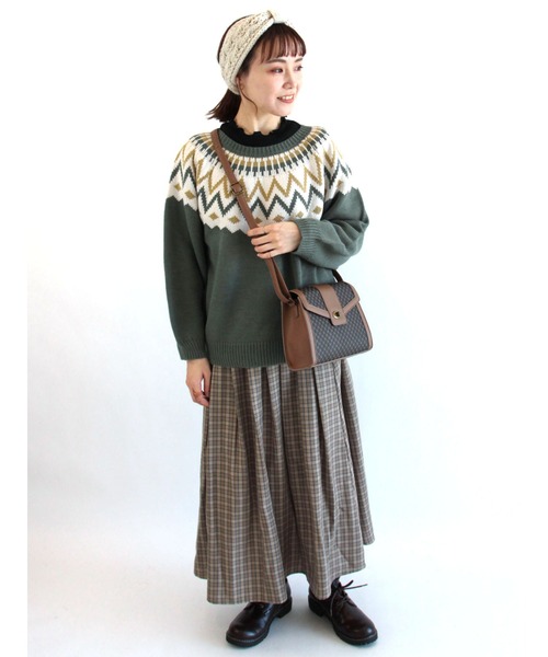 ehka sopo（エヘカソポ）の「求心柄ニット（ニット/セーター・レディース・ブラック/ネイビー/グリーン/キナリ・ﾌﾘ-）」の20枚目の写真