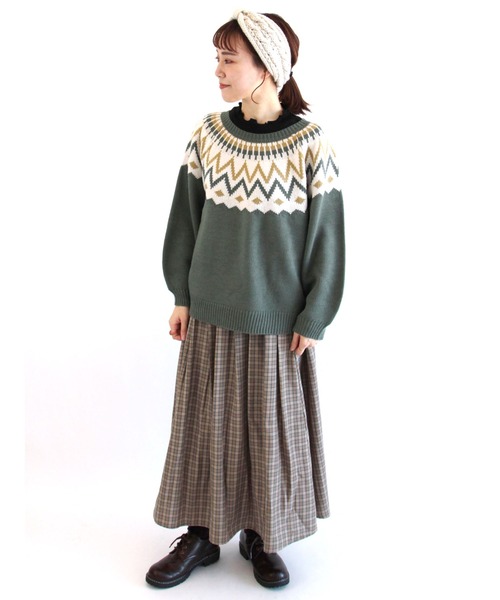 ehka sopo（エヘカソポ）の「求心柄ニット（ニット/セーター・レディース・ブラック/ネイビー/グリーン/キナリ・ﾌﾘ-）」の16枚目の写真