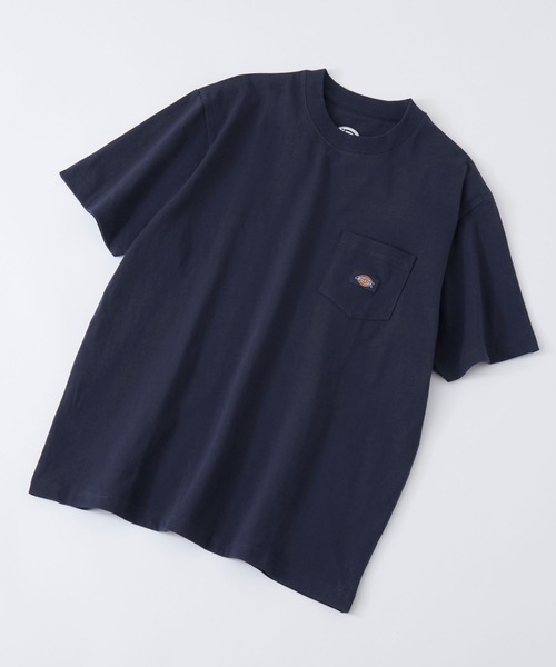 Tシャツ・カットソー DICKIES Men T-shirt Blue DK0A4YR8 DNX Dickies/ディッキーズ ロゴワッペン ポケットオーバーサイズ半袖