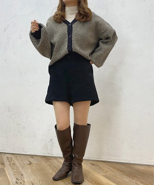 apres jour(アプレジュール)の「ヘリンボーンカーディガン【ZOZOTOWN限定アイテム】(カーディガン/ボレロ・レディース・ブラウン系その他/グリーン系その他/ブラック・フリー/X-LARGE)」の10枚目の写真