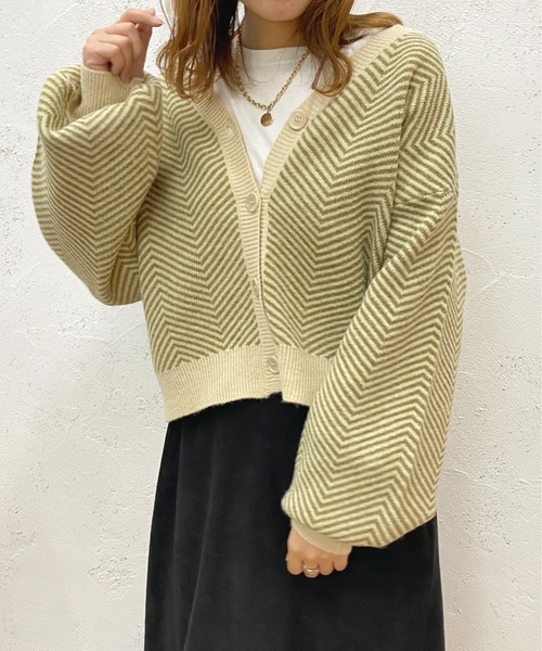apres jour(アプレジュール)の「ヘリンボーンカーディガン【ZOZOTOWN限定アイテム】(カーディガン/ボレロ・レディース・ブラウン系その他/グリーン系その他/ブラック・フリー/X-LARGE)」の22枚目の写真