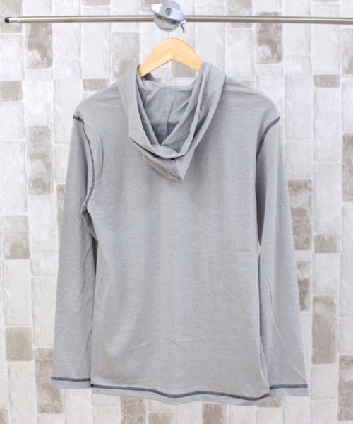 TOMMY HILFIGER(トミーヒルフィガー)の「カレッジロゴプルオーバーTeeパーカー09T4091(パーカー・メンズ・ネイビー/グレー・S/M/L/XL)」の3枚目の写真