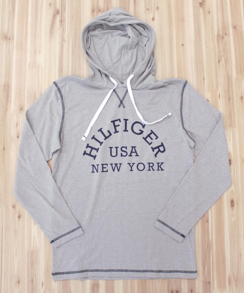 TOMMY HILFIGER(トミーヒルフィガー)の「カレッジロゴプルオーバーTeeパーカー09T4091(パーカー・メンズ・ネイビー/グレー・S/M/L/XL)」の4枚目の写真