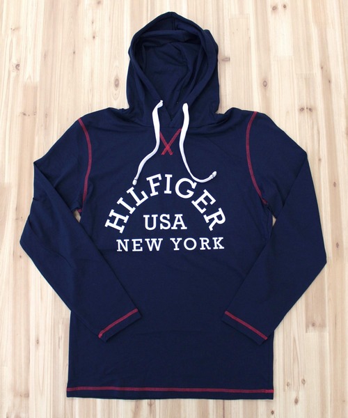TOMMY HILFIGER(トミーヒルフィガー)の「カレッジロゴプルオーバーTeeパーカー09T4091(パーカー・メンズ・ネイビー/グレー・S/M/L/XL)」の9枚目の写真