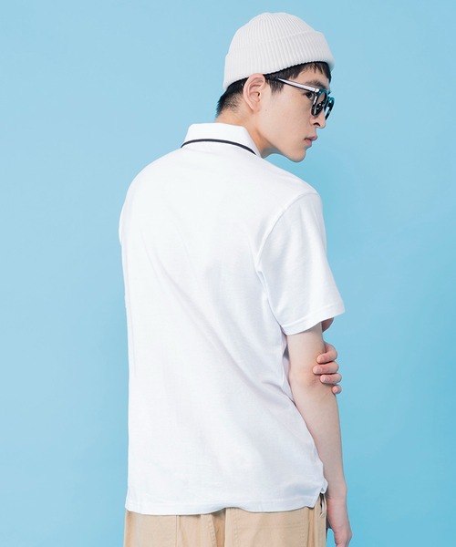 FILA（フィラ）の「【FILA/フィラ】WEB限定 別注 ワンポイント 筆記体刺繍 綿100% 襟ライン 半袖ポロシャツ（ポロシャツ・メンズ・ホワイト/ブラック/ネイビー/ネイビー系9/ブラック系9/ホワイト系9・LL/S/M/L/3L）」の21枚目の写真