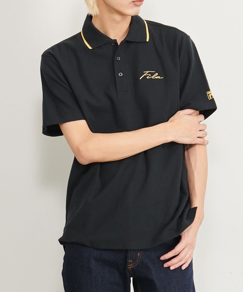 FILA（フィラ）の「【FILA/フィラ】WEB限定 別注 ワンポイント 筆記体刺繍 綿100% 襟ライン 半袖ポロシャツ（ポロシャツ・メンズ・ホワイト/ブラック/ネイビー/ネイビー系9/ブラック系9/ホワイト系9・LL/S/M/L/3L）」の22枚目の写真