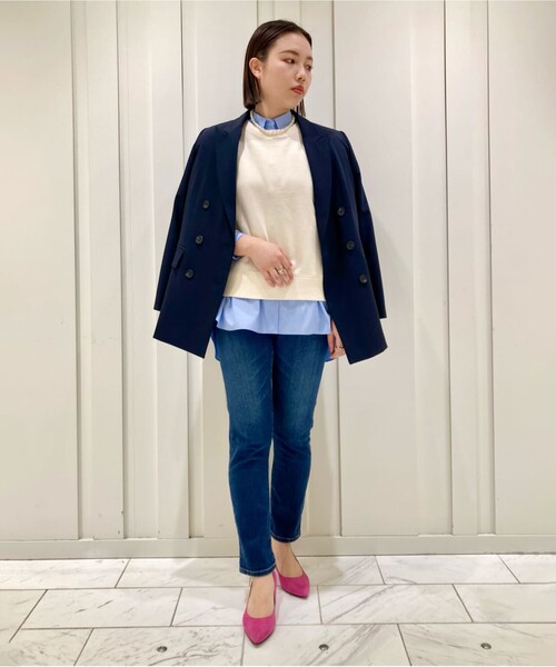 UNTITLED（アンタイトル）の「◆ミューズストレッチデニムパンツ【マシンウォッシャブル】（デニムパンツ・レディース・ネイビー/ブルー・44/46/48/50/42/00/01/02/03/04）」の15枚目の写真