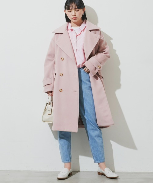 Aunt Marie's（アントマリーズ）の「メルトンオーバーピーコート（ピーコート・レディース・ネイビー/グリーン/ピンク/イエロー・FREE）」の5枚目の写真