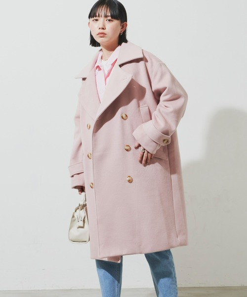 Aunt Marie's（アントマリーズ）の「メルトンオーバーピーコート（ピーコート・レディース・ネイビー/グリーン/ピンク/イエロー・FREE）」の6枚目の写真