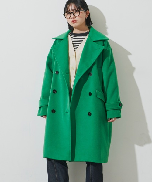 Aunt Marie's（アントマリーズ）の「メルトンオーバーピーコート（ピーコート・レディース・ネイビー/グリーン/ピンク/イエロー・FREE）」の8枚目の写真