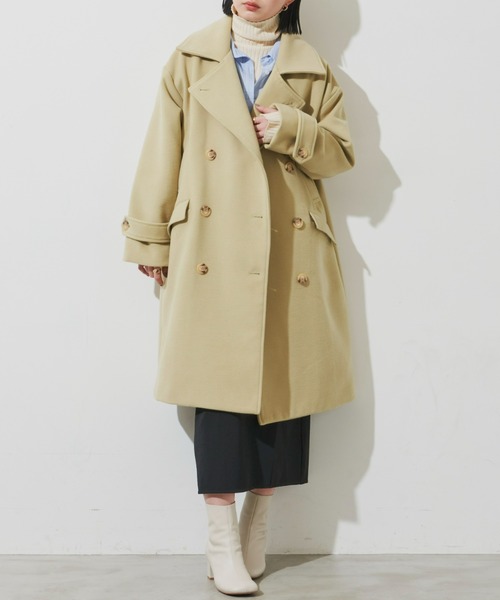 Aunt Marie's（アントマリーズ）の「メルトンオーバーピーコート（ピーコート・レディース・ネイビー/グリーン/ピンク/イエロー・FREE）」の12枚目の写真