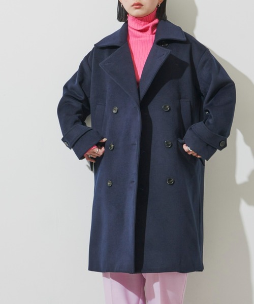 Aunt Marie's（アントマリーズ）の「メルトンオーバーピーコート（ピーコート・レディース・ネイビー/グリーン/ピンク/イエロー・FREE）」の9枚目の写真