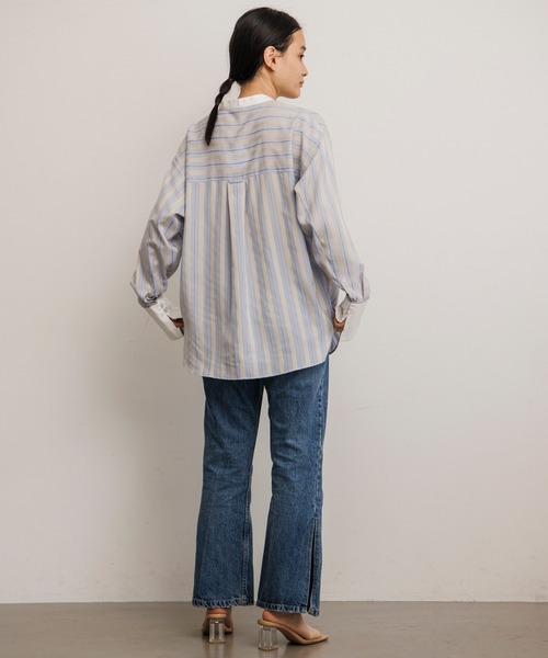 Emma Taylor(エマテイラー)の「クレリックシアーマルチストライプシャツ(シャツ/ブラウス・レディース・サックスブルー/オレンジ/ミント・FREE)」の22枚目の写真