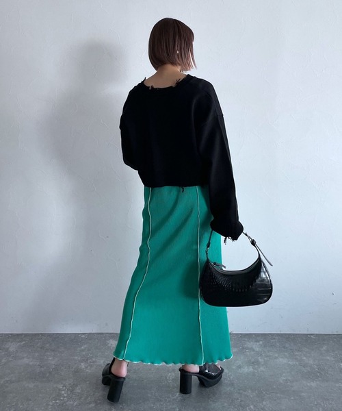 PAGEBOY（ページボーイ）の「アシッドプリーツスカート（スカート・レディース・ブラック/オフホワイト/グリーン系その他/ブルー系その他・FREE）」の13枚目の写真