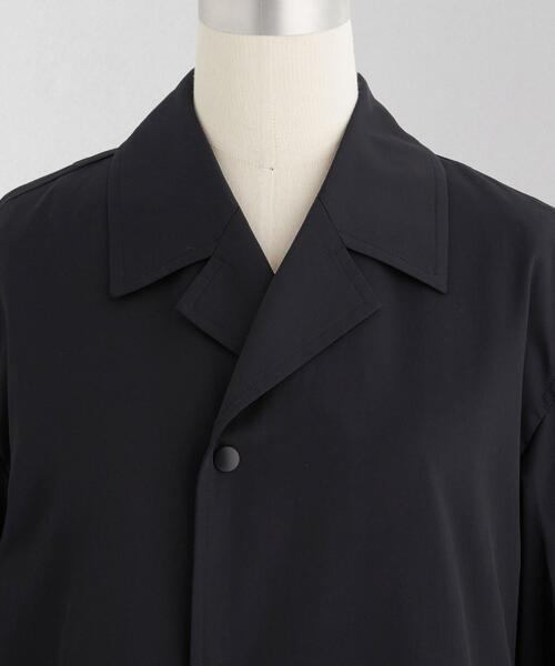 LOEFF（ロエフ）の「＜LOEFF（ロエフ）＞TC カルゼ テントライン ロングコート（ステンカラーコート・レディース・ネイビー/イエロー・0/1）」の3枚目の写真