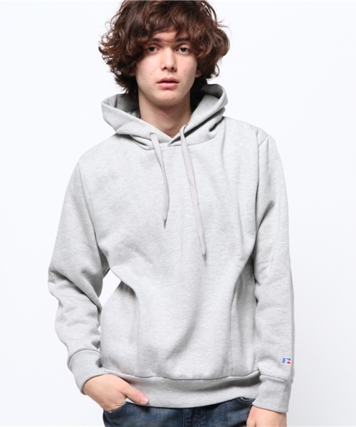 OUTLET（アウトレット）の「【Ciaopanic】RUSSELL 別注T/C裏毛プルパーカー（パーカー・メンズ・ブルー/チャコールグレー/グリーン/グレー/レッド・LARGE/MEDIUM）」の3枚目の写真