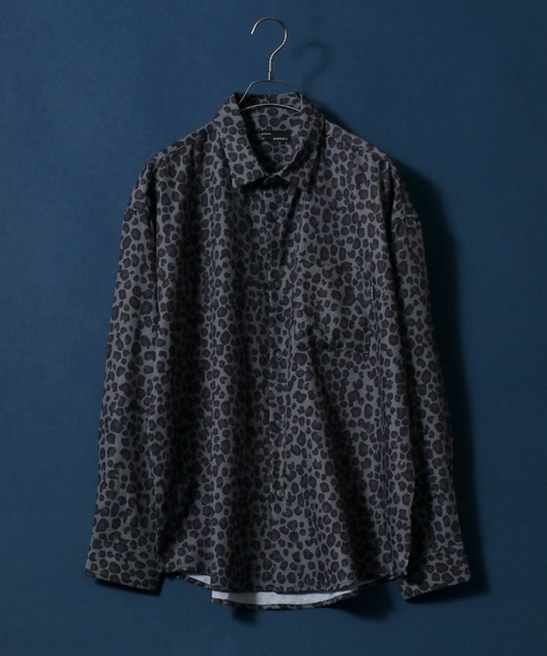 ANPAS（アンパス）の「Georgette Total Pattern Print Oversize Thickness Shirt/ジョーゼット 総柄プリント オーバーサイズ とろみシャツ（シャツ/ブラウス・メンズ・ホワイト/チャコールグレー/ブラック/ブラウン/ブルー/グリーン/アイボリー/ブラック系その他/ブラウン系その他・M/L）」の6枚目の写真