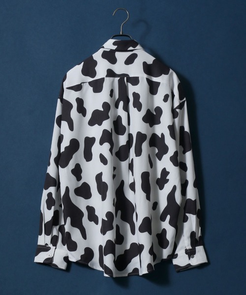 ANPAS（アンパス）の「Georgette Total Pattern Print Oversize Thickness Shirt/ジョーゼット 総柄プリント オーバーサイズ とろみシャツ（シャツ/ブラウス・メンズ・ホワイト/チャコールグレー/ブラック/ブラウン/ブルー/グリーン/アイボリー/ブラック系その他/ブラウン系その他・M/L）」の10枚目の写真