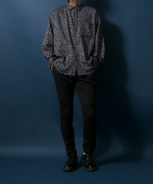 ANPAS（アンパス）の「Georgette Total Pattern Print Oversize Thickness Shirt/ジョーゼット 総柄プリント オーバーサイズ とろみシャツ（シャツ/ブラウス・メンズ・ホワイト/チャコールグレー/ブラック/ブラウン/ブルー/グリーン/アイボリー/ブラック系その他/ブラウン系その他・M/L）」の22枚目の写真