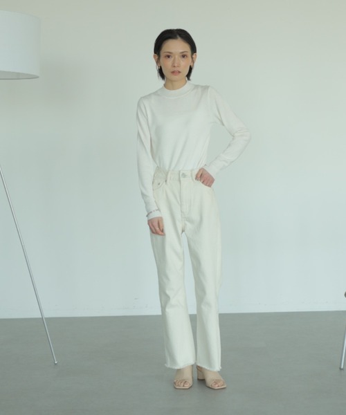 rem closet（レムクローゼット）の「フレアカラーデニム（デニムパンツ・レディース・ブラック/ホワイト・0/1）」の6枚目の写真