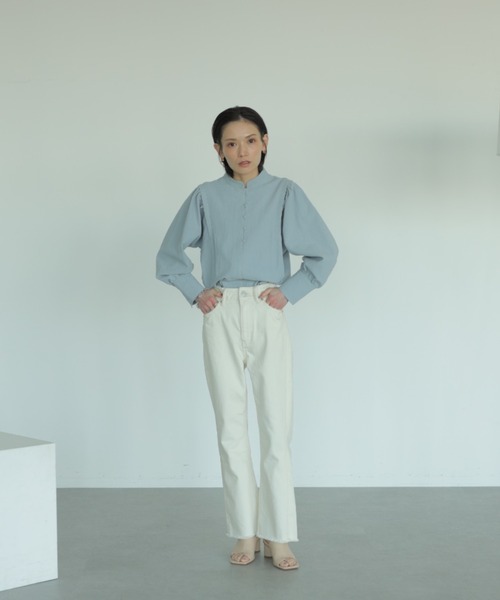 rem closet（レムクローゼット）の「フレアカラーデニム（デニムパンツ・レディース・ブラック/ホワイト・0/1）」の3枚目の写真