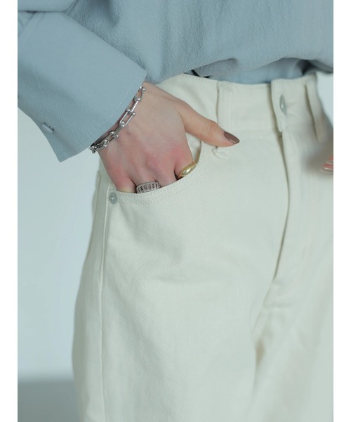 rem closet（レムクローゼット）の「フレアカラーデニム（デニムパンツ・レディース・ブラック/ホワイト・0/1）」の7枚目の写真