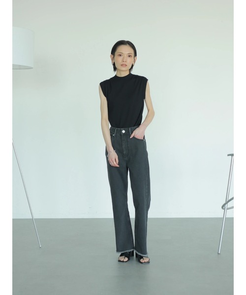 rem closet（レムクローゼット）の「フレアカラーデニム（デニムパンツ・レディース・ブラック/ホワイト・0/1）」の21枚目の写真