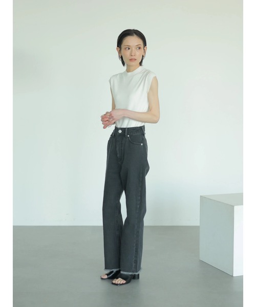 rem closet（レムクローゼット）の「フレアカラーデニム（デニムパンツ・レディース・ブラック/ホワイト・0/1）」の18枚目の写真