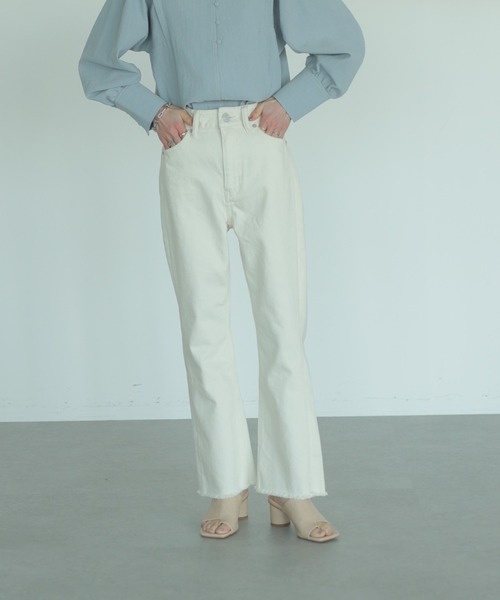 rem closet（レムクローゼット）の「フレアカラーデニム（デニムパンツ・レディース・ブラック/ホワイト・0/1）」の14枚目の写真