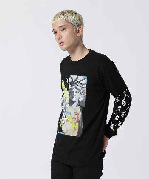 STUD MUFFIN（スタッドマフィン）の「STUD MUFFIN/スタッドマフィン/NYドル コラージュ ロングスリーブTシャツ（Tシャツ/カットソー・メンズ・ホワイト/ブラック・2/3/4）」の3枚目の写真