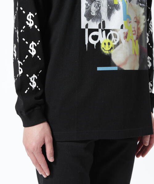 STUD MUFFIN（スタッドマフィン）の「STUD MUFFIN/スタッドマフィン/NYドル コラージュ ロングスリーブTシャツ（Tシャツ/カットソー・メンズ・ホワイト/ブラック・2/3/4）」の8枚目の写真