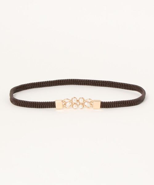 INGNI（イング）の「パールバックルゴムベルト（ベルト・レディース・ブラック/ブラウン/ゴールド/アイボリー・ONE SIZE）」の3枚目の写真