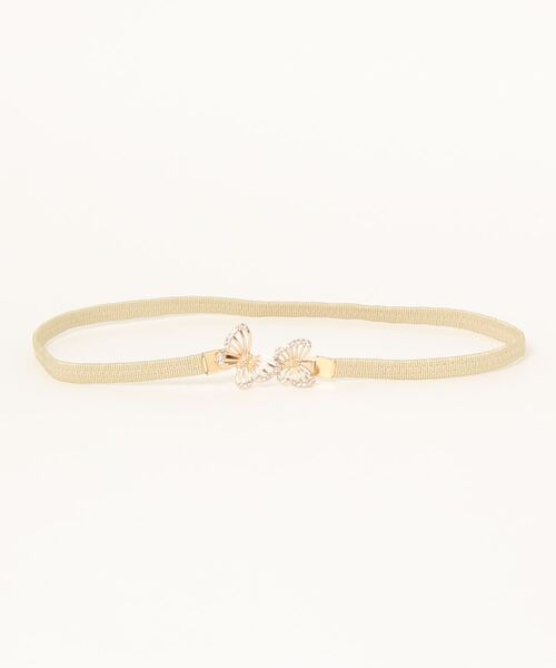 INGNI（イング）の「パールバックルゴムベルト（ベルト・レディース・ブラック/ブラウン/ゴールド/アイボリー・ONE SIZE）」の4枚目の写真