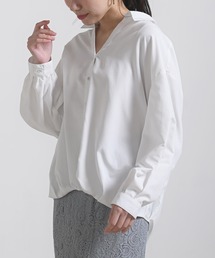 rps | ＢＡＣＫレースアップ裾タックブラウス(シャツ/ブラウス)