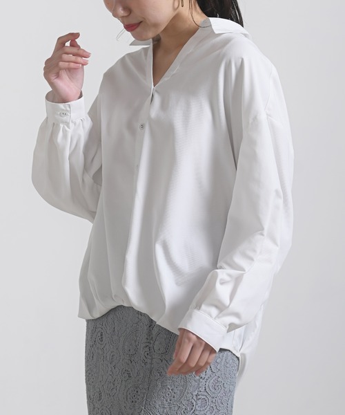 rps（アールピーエス）の「ＢＡＣＫレースアップ裾タックブラウス（シャツ/ブラウス・レディース・ラベンダー/ミント/オフホワイト・M）」の2枚目の写真