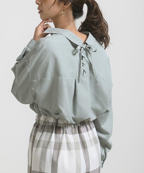 rps（アールピーエス）の「ＢＡＣＫレースアップ裾タックブラウス（シャツ/ブラウス・レディース・ラベンダー/ミント/オフホワイト・M）」の3枚目の写真