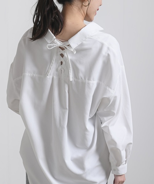 rps（アールピーエス）の「ＢＡＣＫレースアップ裾タックブラウス（シャツ/ブラウス・レディース・ラベンダー/ミント/オフホワイト・M）」の4枚目の写真