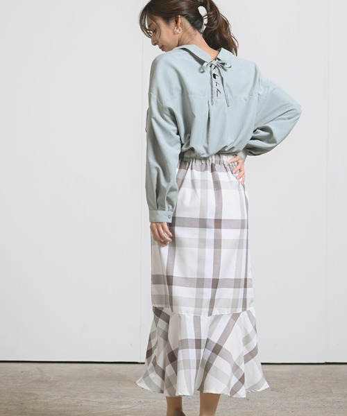 rps（アールピーエス）の「ＢＡＣＫレースアップ裾タックブラウス（シャツ/ブラウス・レディース・ラベンダー/ミント/オフホワイト・M）」の15枚目の写真