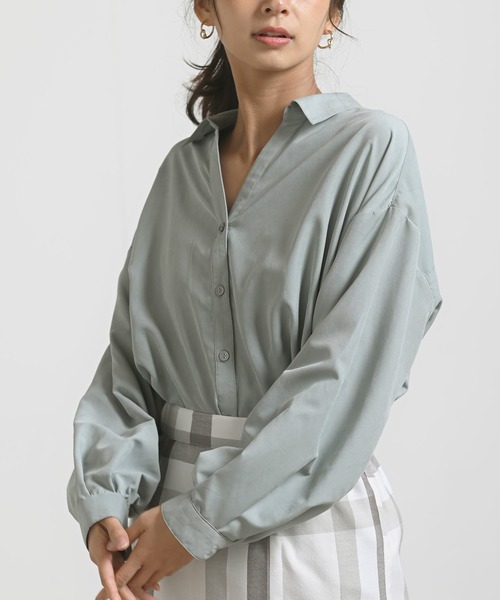 rps（アールピーエス）の「ＢＡＣＫレースアップ裾タックブラウス（シャツ/ブラウス・レディース・ラベンダー/ミント/オフホワイト・M）」の5枚目の写真