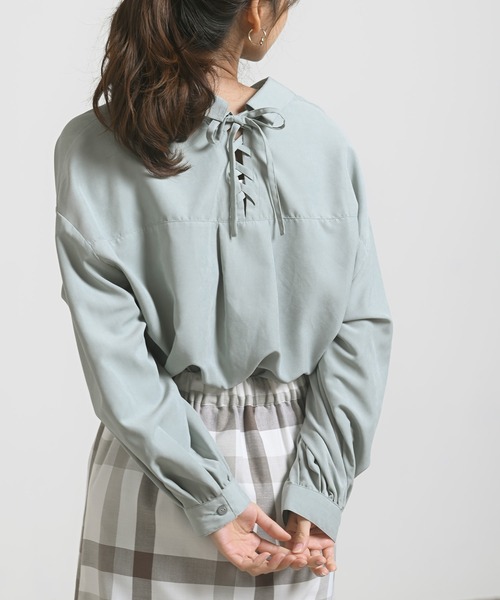 rps（アールピーエス）の「ＢＡＣＫレースアップ裾タックブラウス（シャツ/ブラウス・レディース・ラベンダー/ミント/オフホワイト・M）」の22枚目の写真