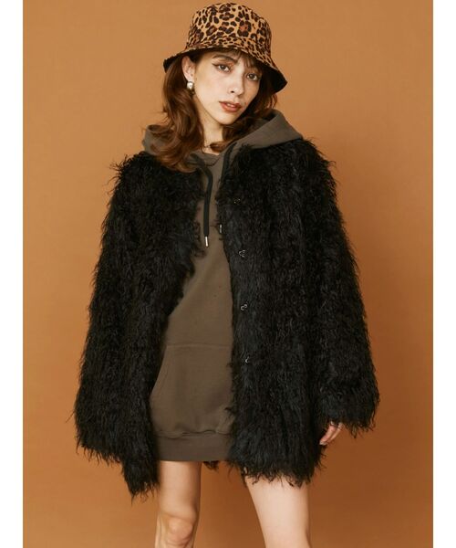 EVRIS（エヴリス）の「SUNNYピグメントオーバーサイズフーディー（パーカー・レディース・ブラック/パープル/アイボリー・FREE）」の9枚目の写真