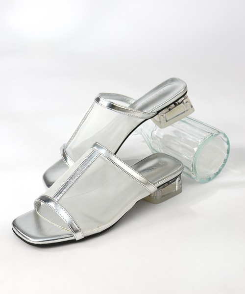 LibertyDoll（リバティードール）の「Liberty Doll / オープントゥ チュール クリアヒール ミュール スライドサンダル (4132)（サンダル・レディース・ブラック/ベージュ/アイボリー/ブラック×ブラック/シルバー・LL/S/M/L/SS/3L）」の5枚目の写真