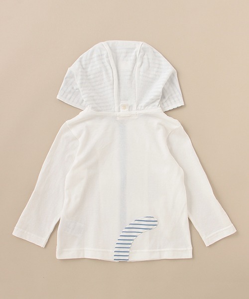 baby cheer（ベイビーチアー）の「ねこUVパーカ（パーカー・キッズ・オフホワイト/ピンク・110cm/90cm/120cm/80ｃｍ/100cm）」の4枚目の写真